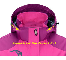 Lade das Bild in den Galerie-Viewer, TRVLWEGO Camping Wanderjacke Damen Herbst Outdoor Sport Mäntel Klettern Trekking Windjacke Reisen Wasserdicht Lila Rosig
