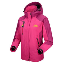 Lade das Bild in den Galerie-Viewer, TRVLWEGO Camping Wanderjacke Damen Herbst Outdoor Sport Mäntel Klettern Trekking Windjacke Reisen Wasserdicht Lila Rosig
