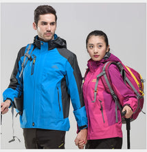 Lade das Bild in den Galerie-Viewer, TRVLWEGO Camping Wanderjacke Damen Herbst Outdoor Sport Mäntel Klettern Trekking Windjacke Reisen Wasserdicht Lila Rosig
