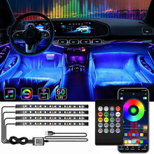 Lade das Bild in den Galerie-Viewer, Neon LED Car Interior Ambient Foot Strip Light Kit Accessories Backlight Remote App Music Control Auto RGB Decorative Lamps
